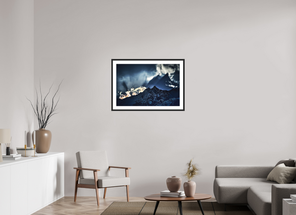90 x 60 cm, Black Wooden Frame Evening Light #2