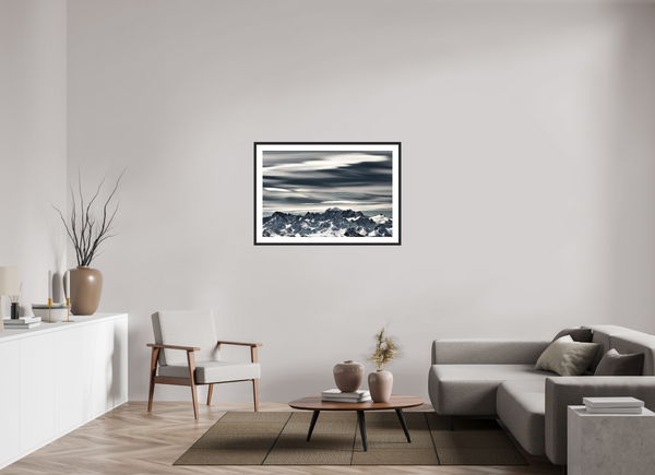 105 x 70 cm, Black Wooden Frame Crans Montana