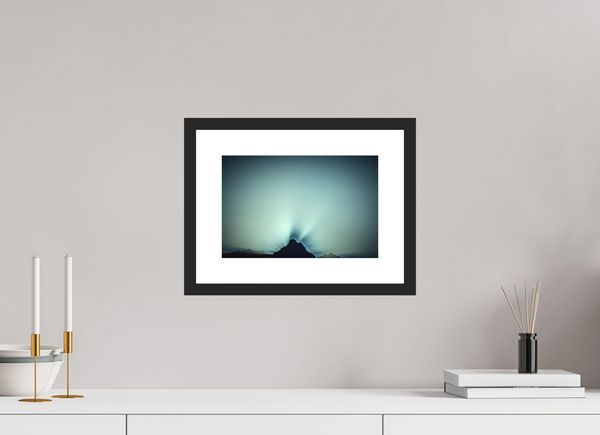 30 x 20 cm, Black Wooden Frame Sunrise #1