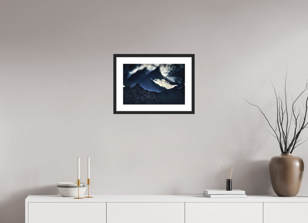 45 x 30 cm, Black Wooden Frame Evening Light #1