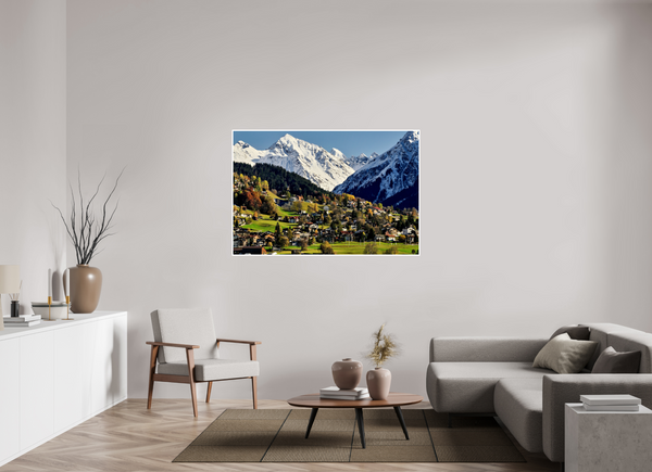 150 x 100 cm, Unframed Fuji Crystal DPII Winter Meets Autumn in Klosters