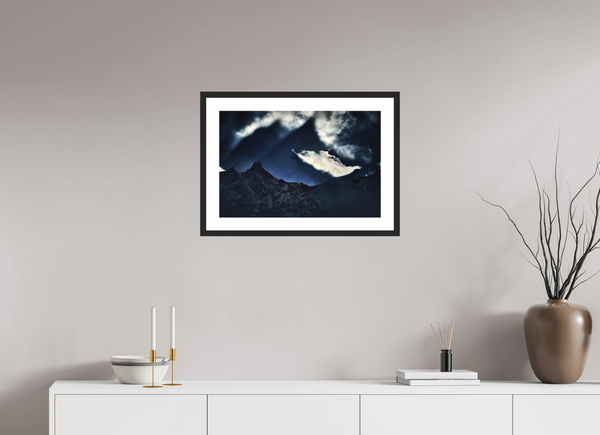 60 x 40 cm, Black Wooden Frame Evening Light #1