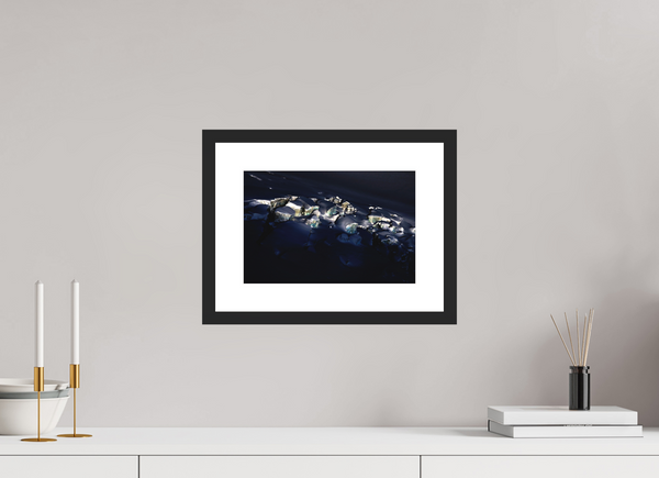 30 x 20 cm, Black Wooden Frame Crevasse #2