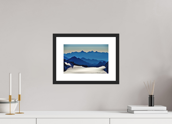30 x 20 cm, Black Wooden Frame Above the Géant