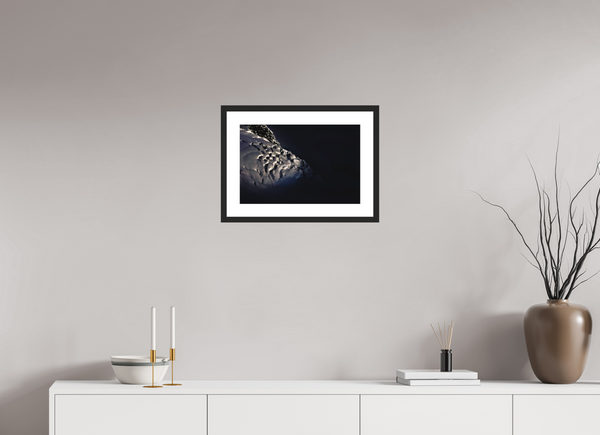 45 x 30 cm, Black Wooden Frame Crevasse #1