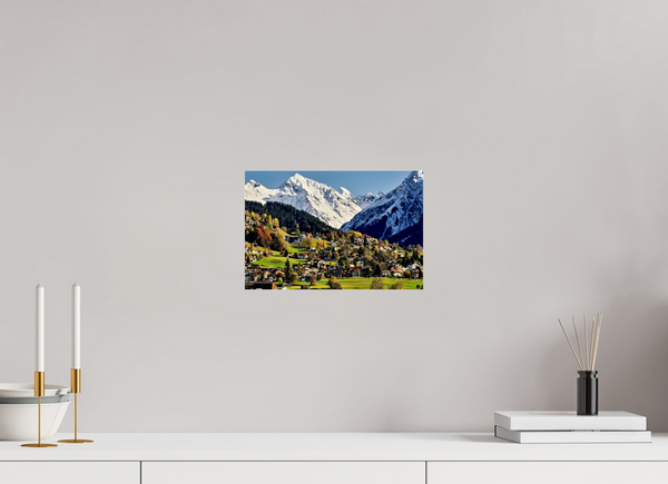 30 x 20 cm, Photo Print Under Acrylic Glass Winter Meets Autumn in Klosters
