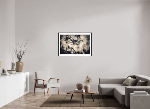 105 x 70 cm, Black Wooden Frame Klosters Forest #1