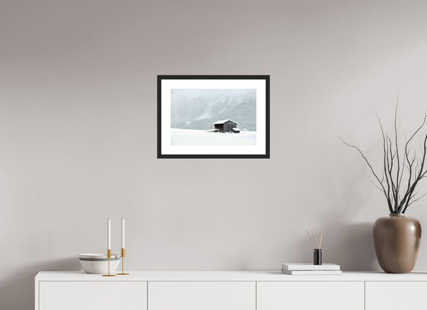 45 x 30 cm, Black Wooden Frame Klosters Barn #1
