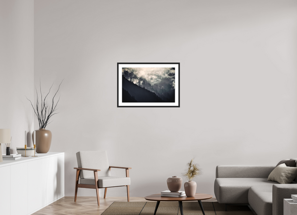 75 x 50 cm, Black Wooden Frame Klosters Forest #2