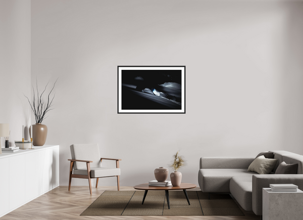 105 x 70 cm, Black Wooden Frame Crevasse #3