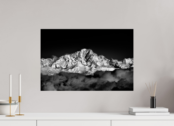 60 x 40 cm, Photo Print Under Acrylic Glass Mont Blanc Massif.