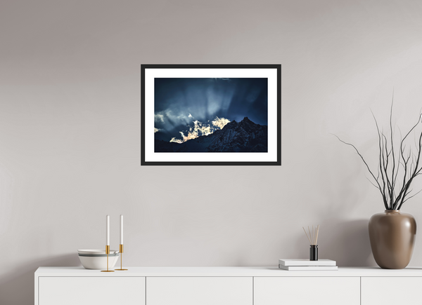 60 x 40 cm, Black Wooden Frame Evening Light #3