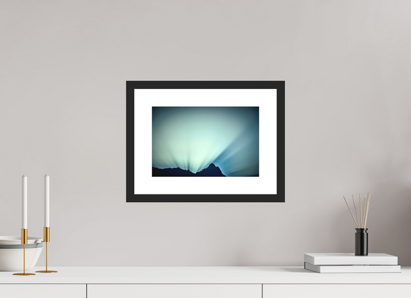 30 x 20 cm, Black Wooden Frame Sunrise #3