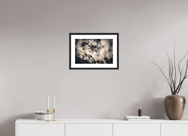 45 x 30 cm, Black Wooden Frame Klosters Forest #1