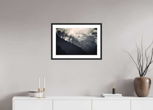 60 x 40 cm, Black Wooden Frame Klosters Forest #2