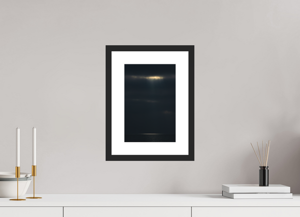 20 x 30 cm, Black Wooden Frame A Fleeting Moment on a Dark Ocean