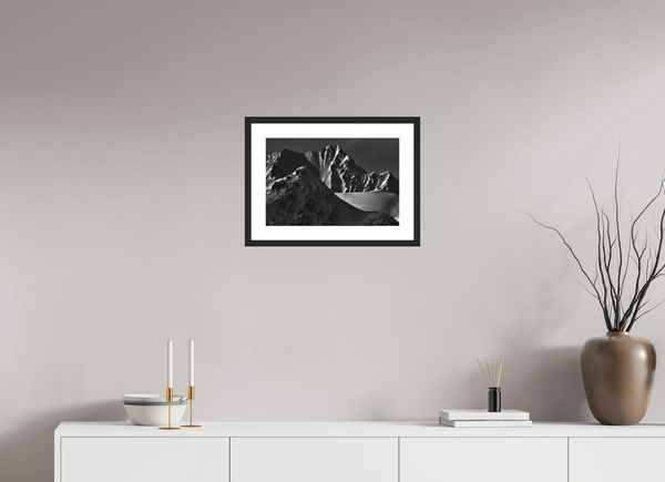 45 x 30 cm, Black Wooden Frame Purcell Mountains