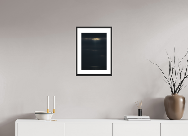 30 x 45 cm, Black Wooden Frame A Fleeting Moment on a Dark Ocean