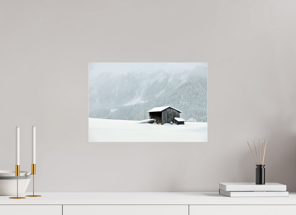 45 x 30 cm, Photo Print Under Acrylic Glass Klosters Barn #1