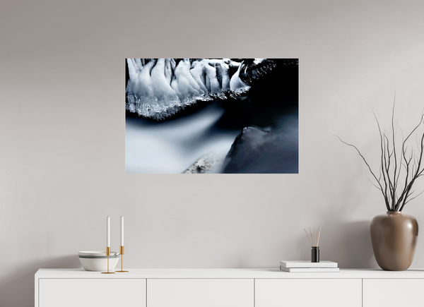 90 x 60 cm, Photo Print Under Acrylic Glass Water & Ice #1