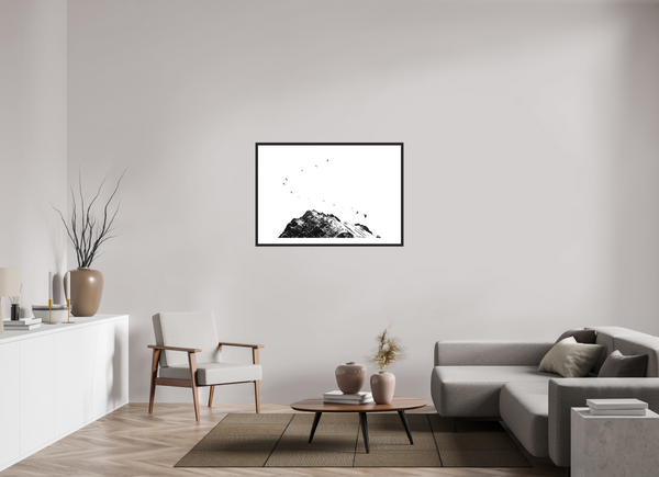 105 x 70 cm, Black Wooden Frame Black Crows #2