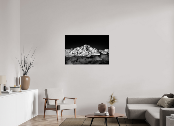 105 x 70 cm, Photo Print Under Acrylic Glass Mont Blanc Massif.