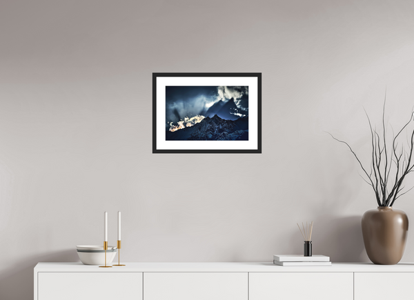 45 x 30 cm, Black Wooden Frame Evening Light #2