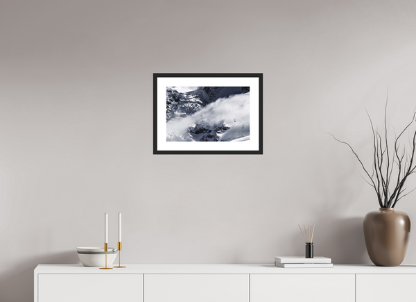 45 x 30 cm, Black Wooden Frame Matterhorn Glacier Paradise Photograph, Zermatt Swiss Alps Wall Art.