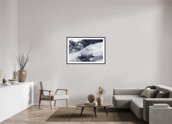 105 x 70 cm, Black Wooden Frame Matterhorn Glacier Paradise Photograph, Zermatt Swiss Alps Wall Art.
