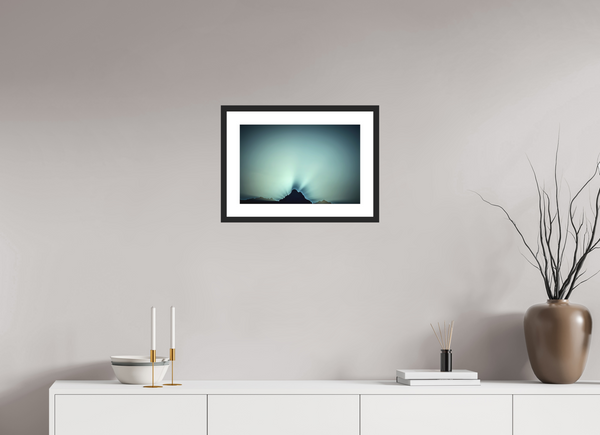 45 x 30 cm, Black Wooden Frame Sunrise #1