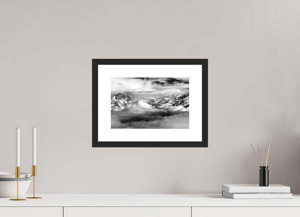 30 x 20 cm, Black Wooden Frame Zermatt Inversion
