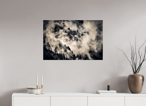 90 x 60 cm, Photo Print Under Acrylic Glass Klosters Forest #1