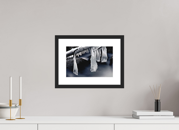 30 x 20 cm, Black Wooden Frame Water & Ice #3