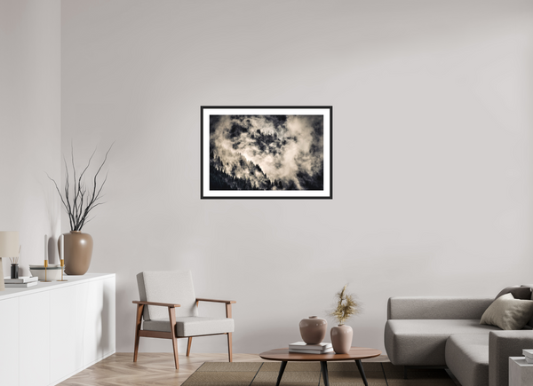 90 x 60 cm, Black Wooden Frame Klosters Forest #1