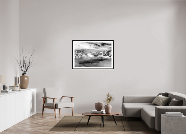 105 x 70 cm, Black Wooden Frame Zermatt Inversion