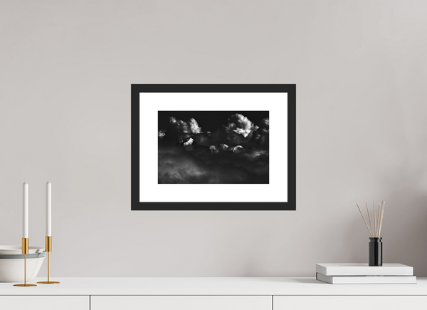 30 x 20 cm, Black Wooden Frame Peaking