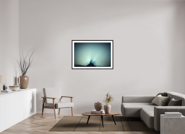 105 x 70 cm, Black Wooden Frame Sunrise #1