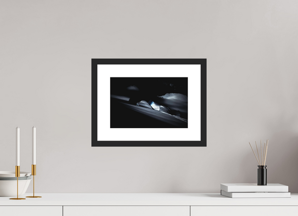 30 x 20 cm, Black Wooden Frame Crevasse #3