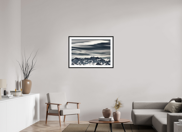 90 x 60 cm, Black Wooden Frame Crans Montana