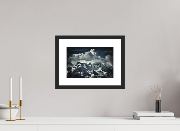 30 x 20 cm, Black Wooden Frame Storm Building