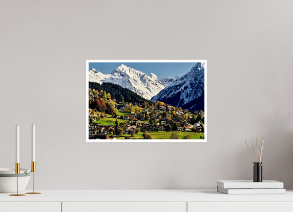45 x 30 cm, Unframed Fuji Crystal DPII Winter Meets Autumn in Klosters