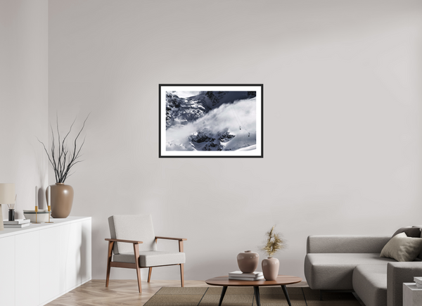90 x 60 cm, Black Wooden Frame Matterhorn Glacier Paradise Photograph, Zermatt Swiss Alps Wall Art.