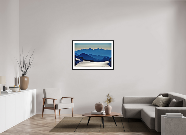 105 x 70 cm, Black Wooden Frame Above the Géant