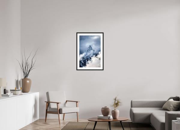 50 x 75 cm, Black Wooden Frame L’Aiguille, Manigod