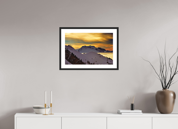 60 x 40 cm, Black Wooden Frame La Balme