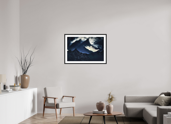 90 x 60 cm, Black Wooden Frame Evening Light #1