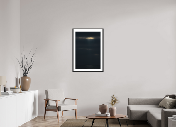 60 x 90 cm, Black Wooden Frame A Fleeting Moment on a Dark Ocean