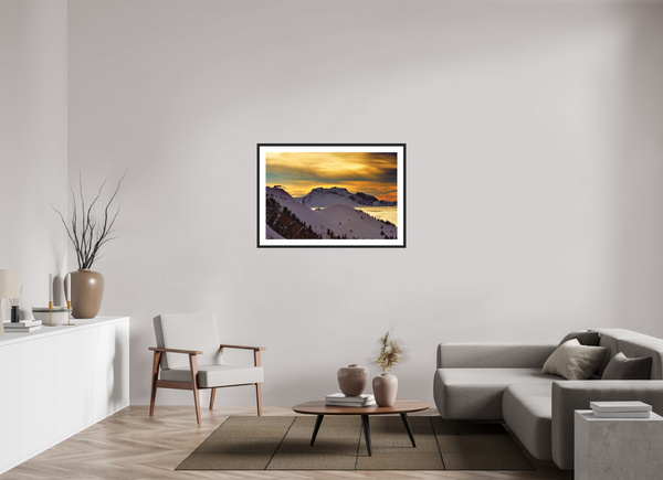 105 x 70 cm, Black Wooden Frame La Balme