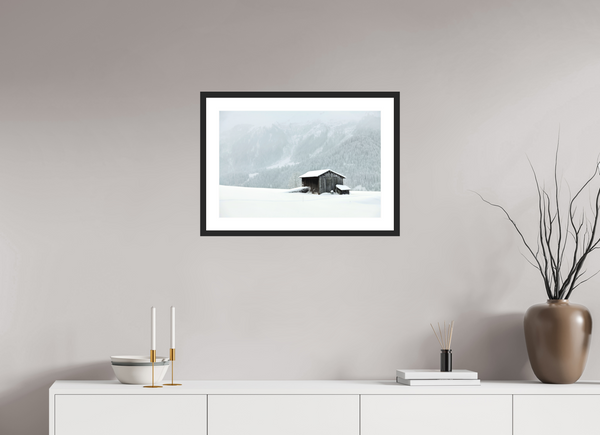 60 x 40 cm, Black Wooden Frame Klosters Barn #1