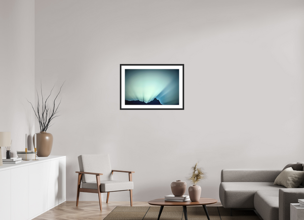 75 x 50 cm, Black Wooden Frame Sunrise #3